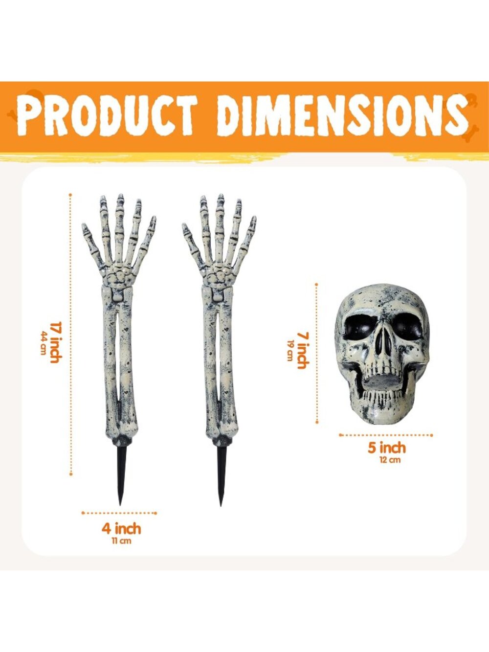💀 3 Pcs Halloween Skeleton Decorations Outdoor Realistic Looking Skeleton Yard - Picture 4 of 6